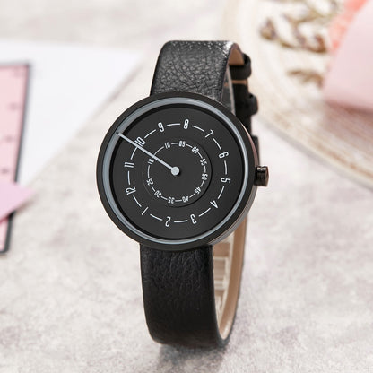 Women Watch Quartz Watches Leather Strap Casual Circle Watches Clock Men Ladies Wristwatch Couple Reloj para Mujeres
