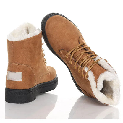 Winter Boots For Women - Botas de Invierno de Mujer With Fur Low Heels Snow Boots Ankle Platform Booties For Women Winter Shoes Heeled