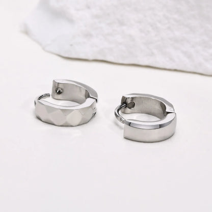 Women's Earrings Aretes para mujeres Geometric Hoop Earrings for Men Women, Simple Waterproof Stainless Steel Huggies Earrings