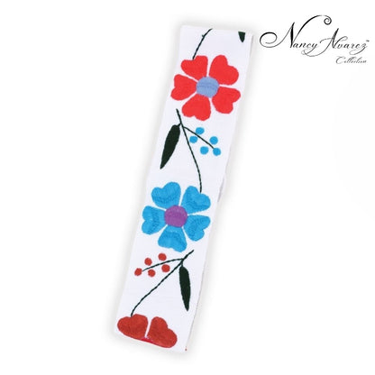 Mexican Embroidered Belt NA-TM-78055-L White