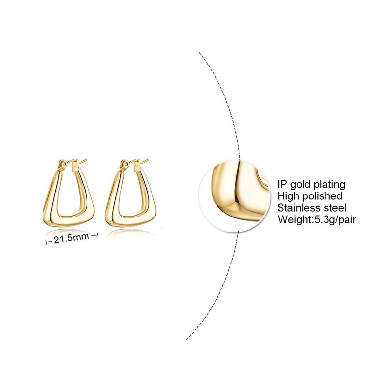 Women's Earrings Aretes para mujeres Unique Geometric Triangle Hoop Earrings for Women Female Party Ceremony Wear Jewelry