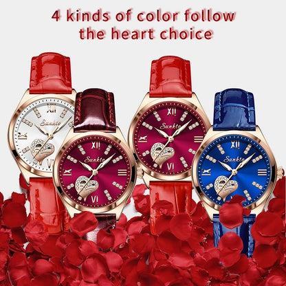 Women Watch Fashion leather Ladies Quartz Watch Dial Simple Rose Gold Women Watches Reloj para Mujeres