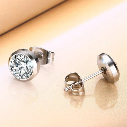 Women's Earrings Aretes para mujeres CZ Stone Classic Simple Stud Earrings for Women color Elegant Female Earrings Jewelry