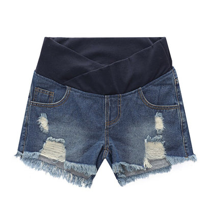 Maternity Shorts Summer Wear Low-waisted Denim Shorts Loose Pants for Pregnant Women Clothes