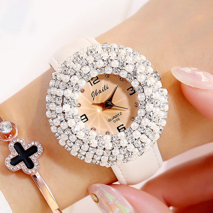Women Watch Elegant Crystal Women Quartz Watch Dial Leather Strap Ladies Wrist Watches Female Fashion Rhinestones Clock Reloj para Mujeres