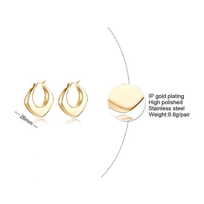 Women's Earrings Aretes para mujeres Unique Geometric Triangle Hoop Earrings for Women Female Party Ceremony Wear Jewelry