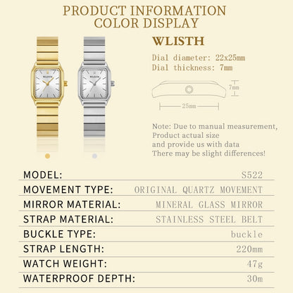 Women Watch Business Quartz Watches Square Unique Dial Stainless Steel Wrist Watch for Ladies Bracelet Watch Clock Reloj para Mujeres