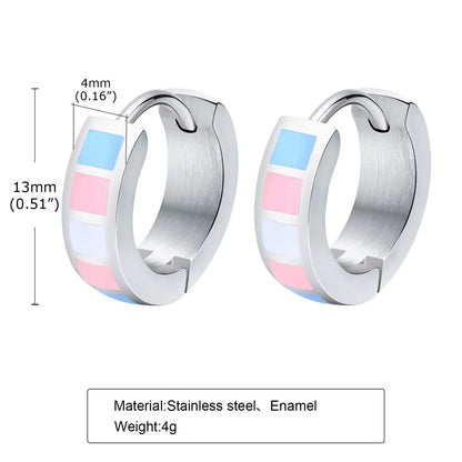 Women's Earrings Aretes para mujeres Small Hoop Earrings for Men Women, LGBTQ Rainbow Pride Huggies, Casual Hoops Jewelry