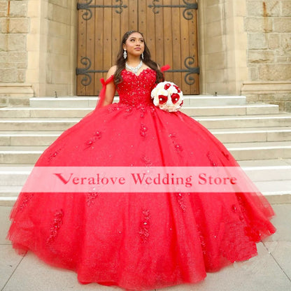 Quinceanera Dress Ball Gown Off Shoulder Appliques Lace Girl Sweet 16 Party Dresses Vestidos De 15 Anos Wedding dress