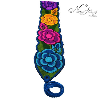 Mexican Embroidered Belt NA-TM-78055-D Blue