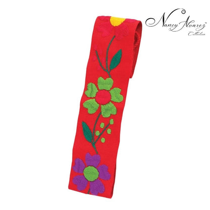 Mexican Embroidered Belt NA-TM-78055-J Red