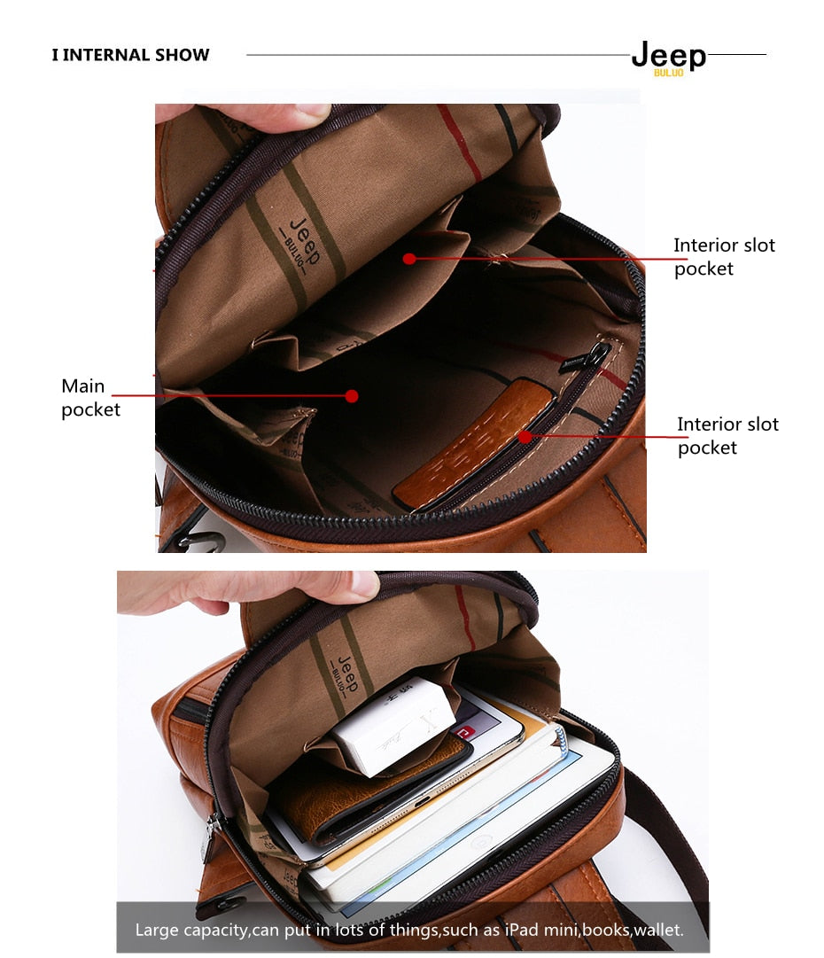 Crossbody Bag Daily Chest Bag Big Size High Quality Large Capacity Split Leather Shoulder Sling Bag For iPad New