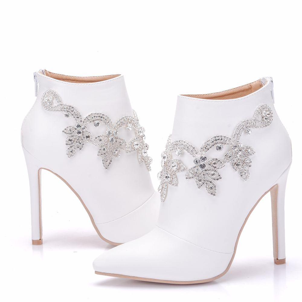 Booties Fashion Ankle Boots Sexy High Heels Zipper Shoes Woman Party Wedding Riding pair view