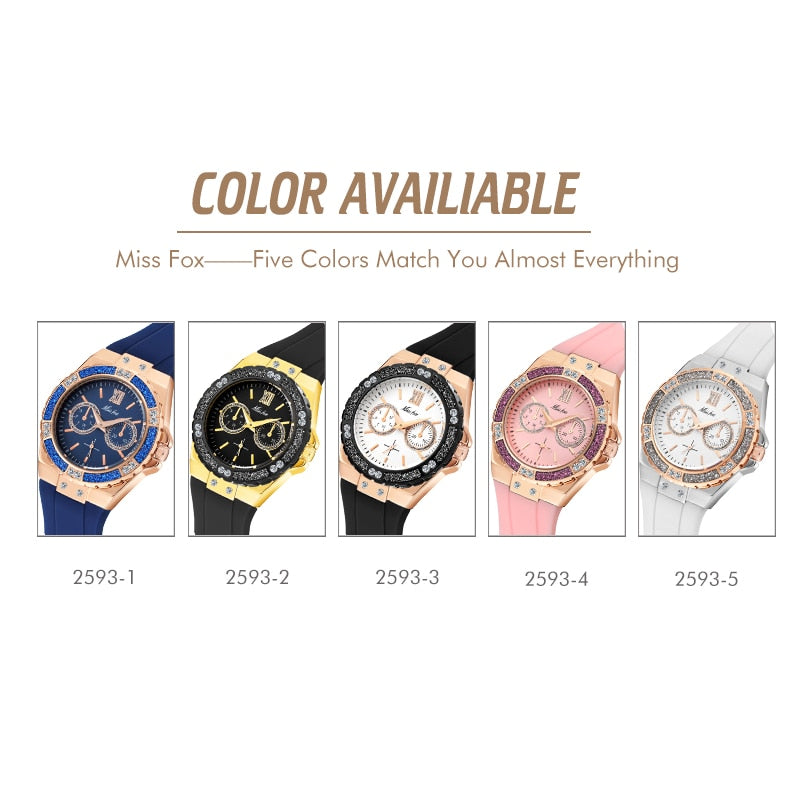 Women Watch Unique Chronograph Dress Rubber strap Watch female Classic Watch Hot For Valentine Reloj para Mujeres