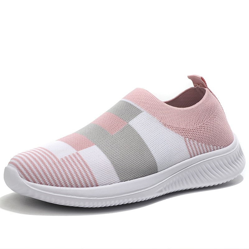 Tennis Shoes for Women Shoes Knitted Sneakers Women Flat Shoes Mix Color Vulcanize Shoes Casual