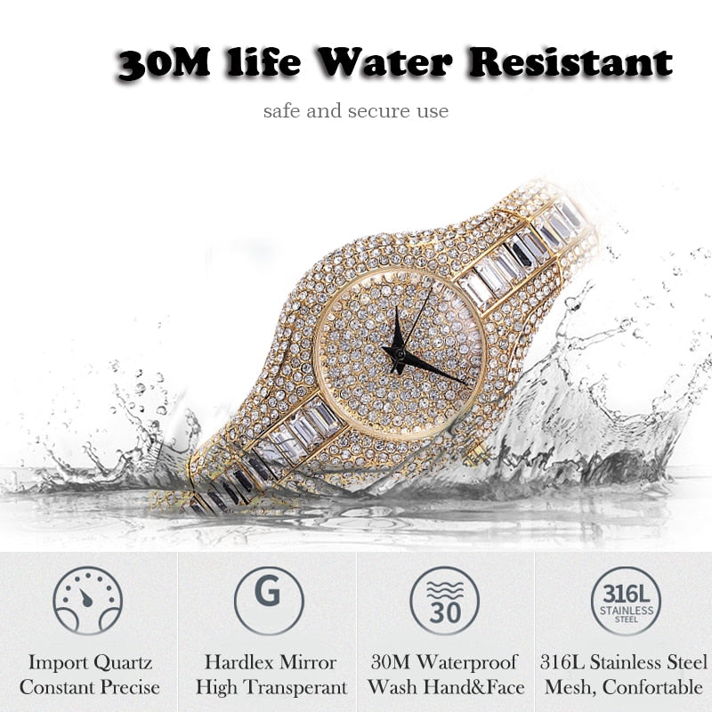 Women Watch Shockproof Waterproof Ladies Metal Watch bracelets Rhinestone Watches Reloj para Mujeres