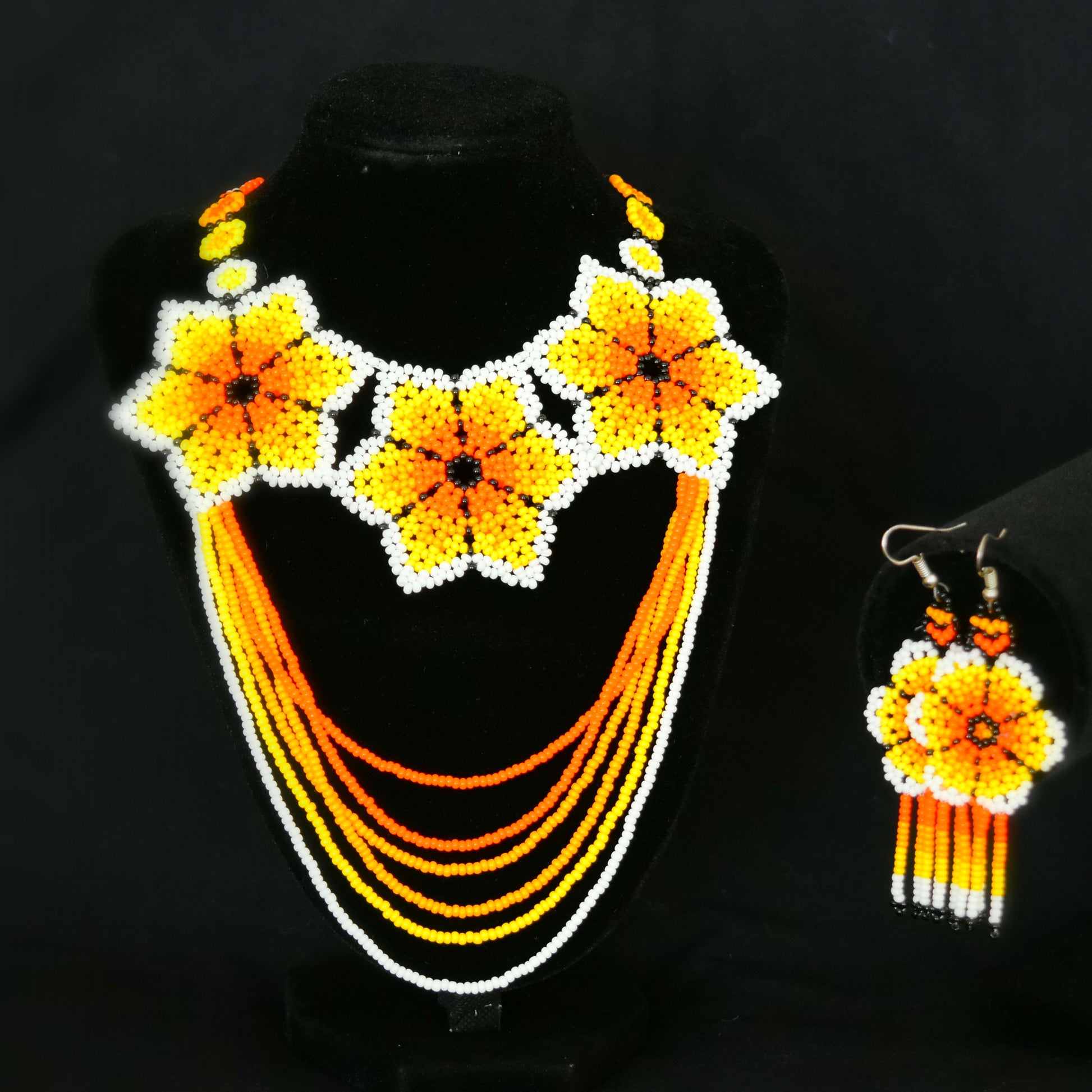 NA-OV-1001-Y beaded Jewelry set Necklace and earrings for women Nancy Alvarez Collection