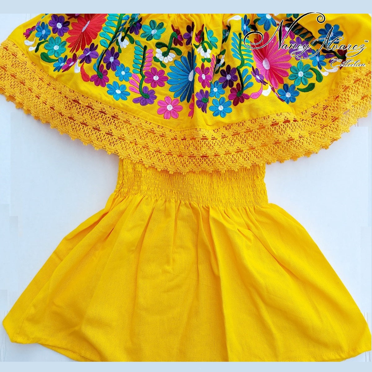 Embroidered Blouse NA-TM-77508-1 Yellow
