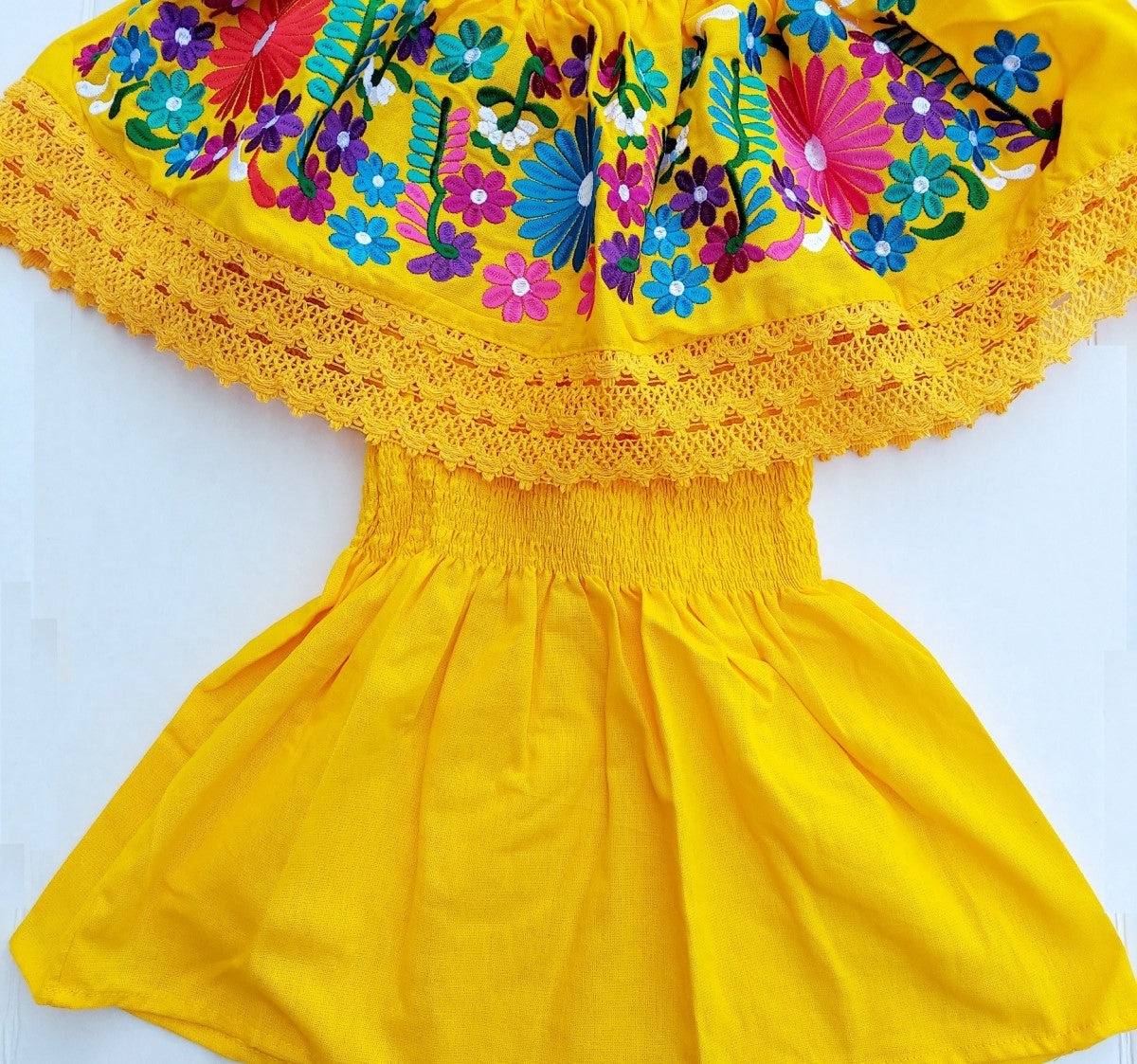 Embroidered Blouse NA-TM-77508-1 Yellow
