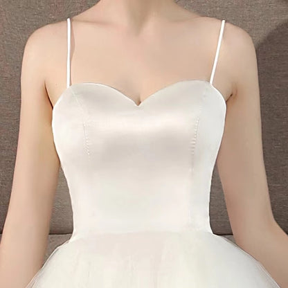 Wedding Dress Sweetheart Simple and Elegant White Tea Length