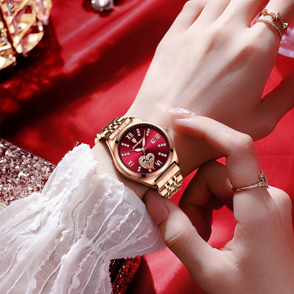 Women Watch Fashion Rose Gold Stainless Stain Steel Ladies Watch Waterproof Quartz Wristwatch Romantic Girlfriend Gift Reloj para Mujeres