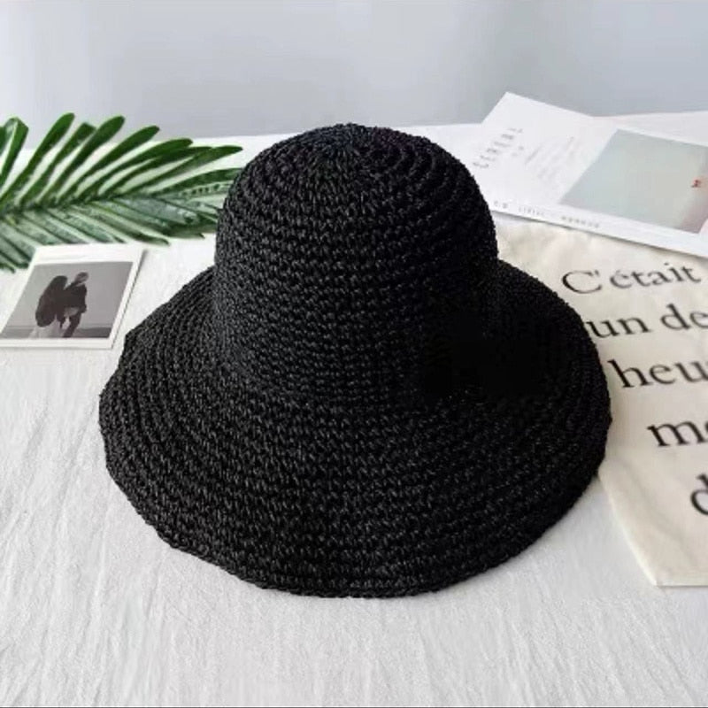 Hats for Women Raffia Sun Hat Wide Brim Floppy Summer Hats For
