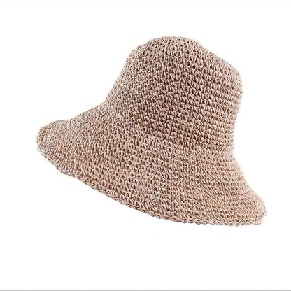 Hats for Women Raffia Sun Hat Wide Brim Floppy Summer Hats For Women Beach Panama Straw Dome Bucket Hat Shade Hat