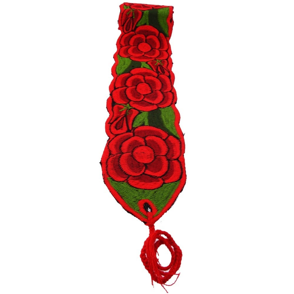 Mexican Embroidered Belt NA-TM-78055-A Red